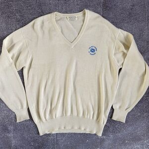 Men's Vintage 70's The Old Course St Andrews British Open V Neck Sweater Sz L